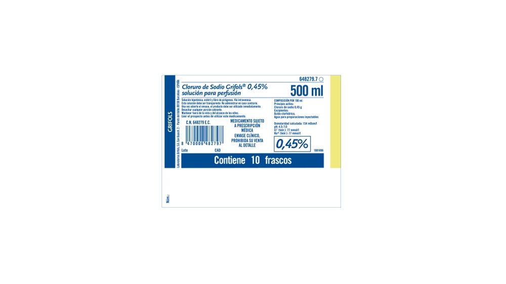 CLORETO DE SÓDIO GRIFOLS 0,45% SOLUÇÃO PARA PERFUSÃO