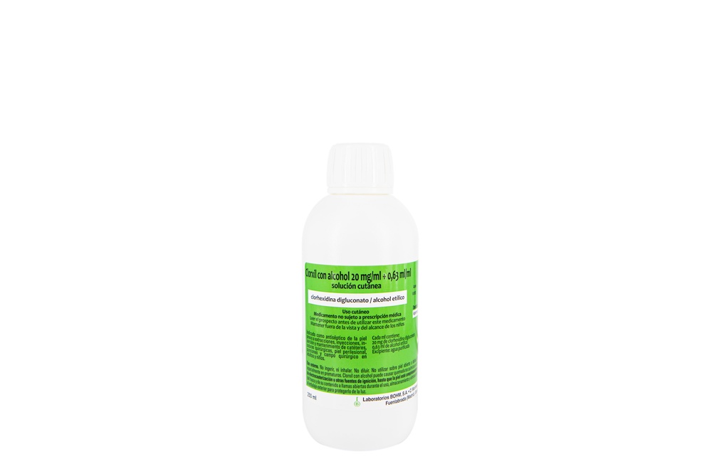 CLORXIL COM ÁLCOOL 20 mg/mL + 0,63 mL/mL SOLUÇÃO CUTÂNEA