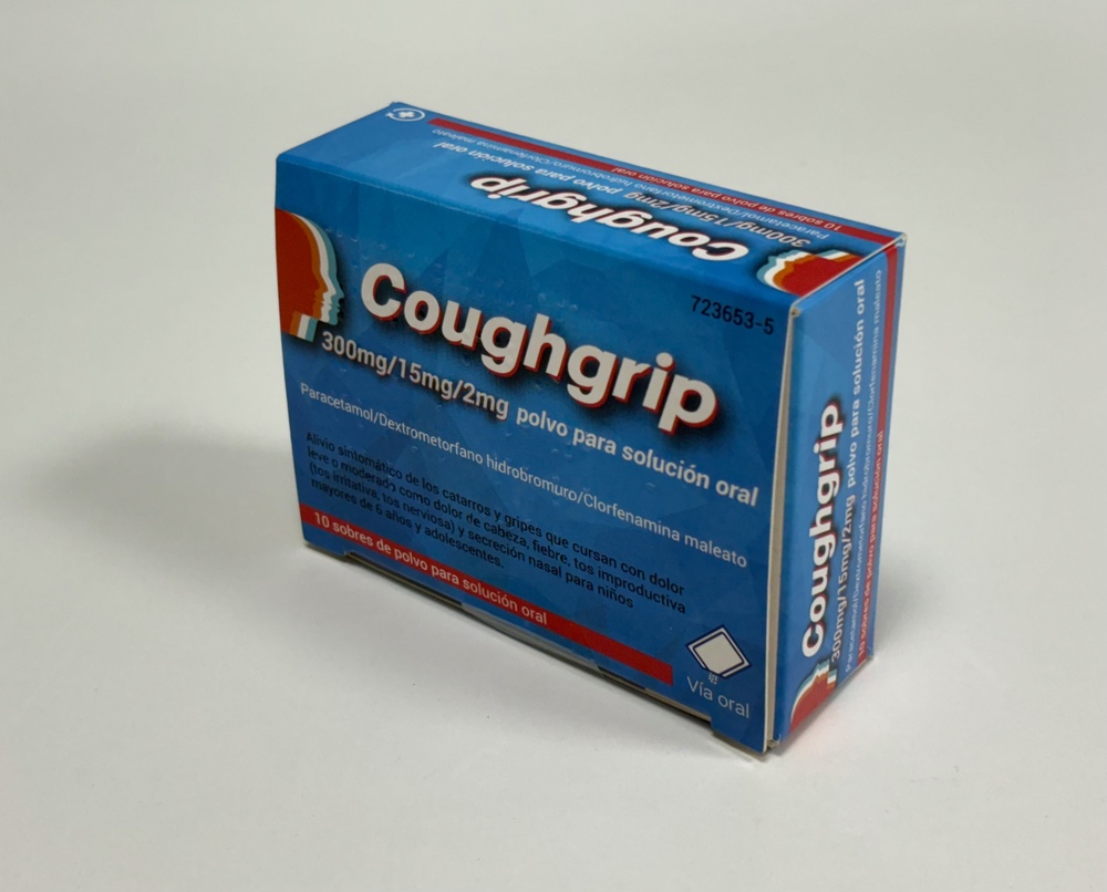 COUGHGRIP 300mg/15mg/2mg PÓ PARA SOLUÇÃO ORAL