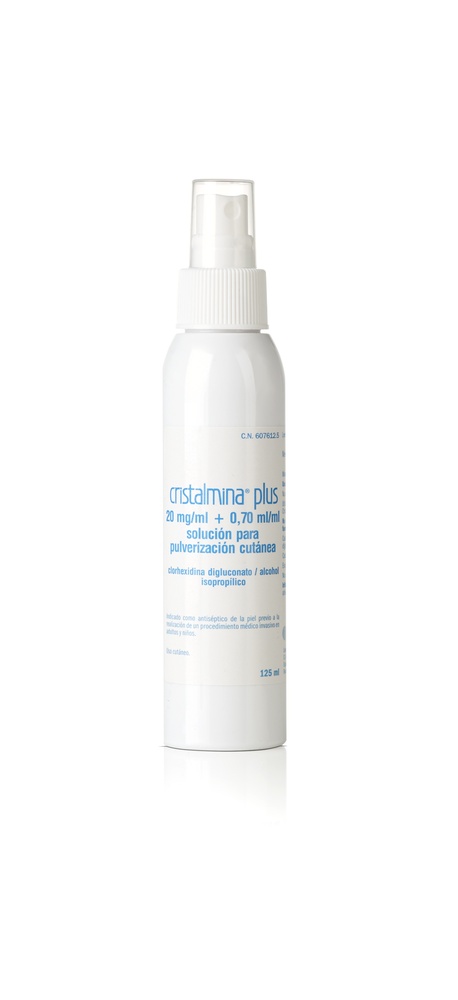 CRISTALMINA PLUS 20 mg/ml + 0,70 ml/ml SOLUÇÃO PARA PULVERIZAÇÃO CUTÂNEA