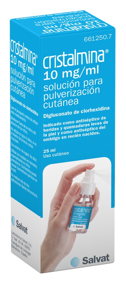 CRISTALMINA 10 mg/ml SOLUÇÃO PARA PULVERIZAÇÃO CUTÂNEA