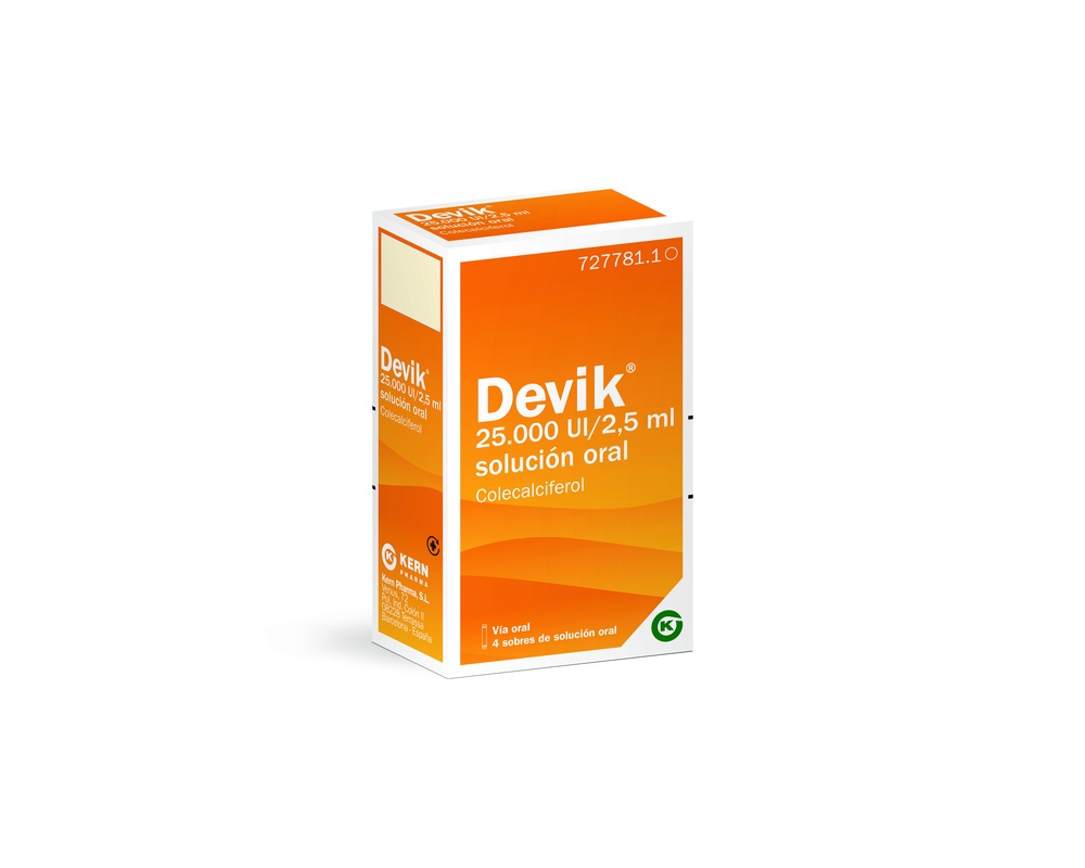 DEVIK 25.000 UI/2,5 ML SOLUÇÃO ORAL
