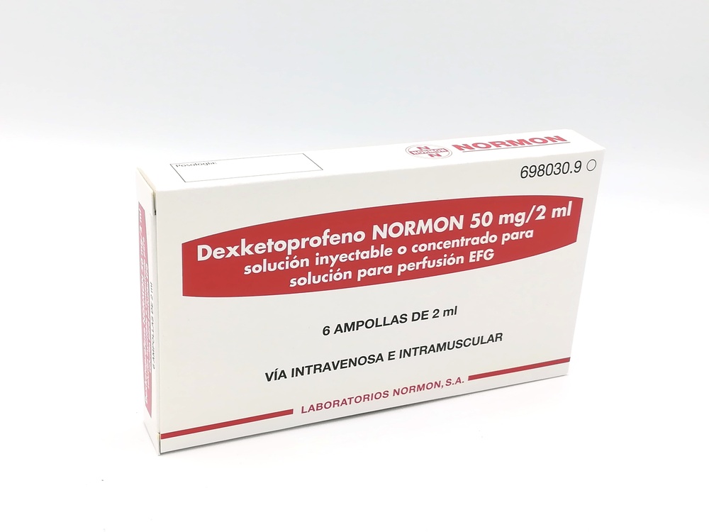 DEXKETOPROFENO NORMON 50 mg/2 ml Solução Injectável e para Perfusão