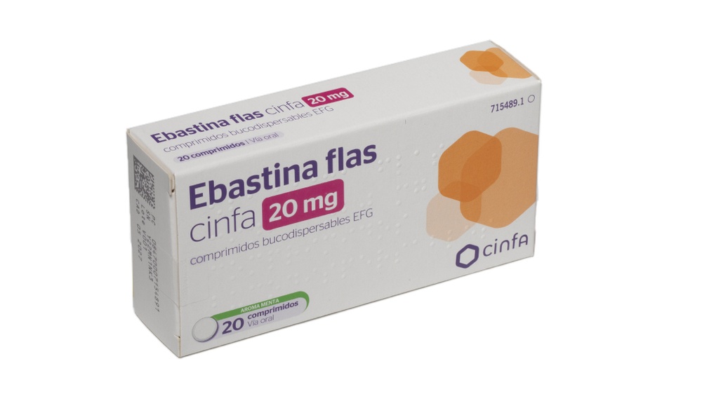 EBASTINA FLAS CINFA 20 mg COMPRIMIDOS ORODISPERSÍVEIS