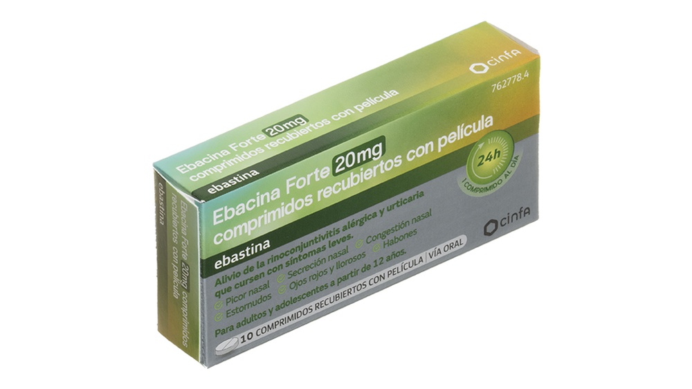 EBASTINA FORTE CINFALAB 20 mg COMPRIMIDOS REVESTIDOS POR PELÍCULA