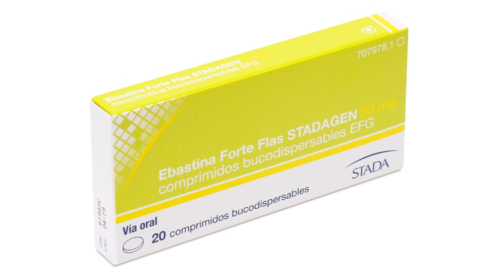 EBASTINA FORTE STADA 20 mg COMPRIMIDOS ORODISPERSÍVEIS