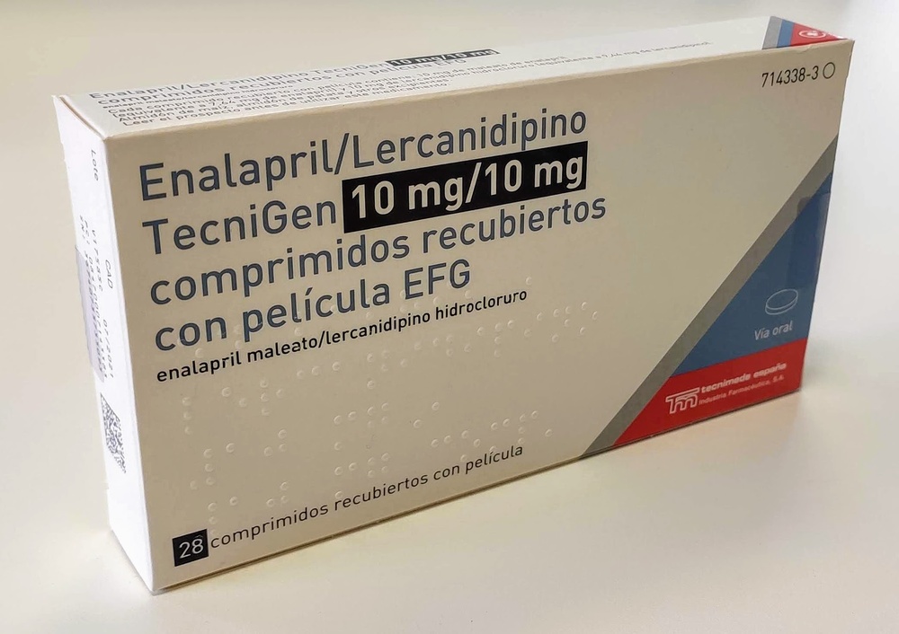 ENALAPRIL/LERCANIDIPINA TECNIGEN 10 mg/10 mg COMPRIMIDOS REVESTIDOS POR PELÍCULA