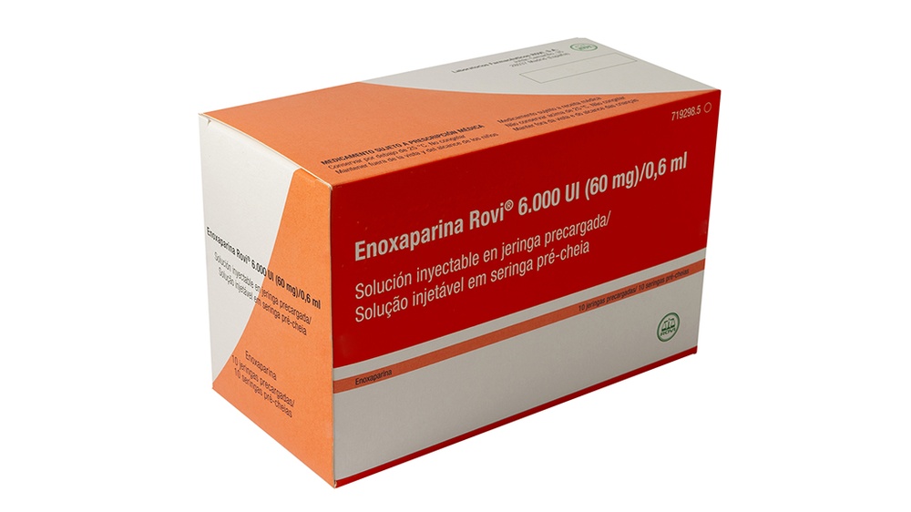 ENOXAPARINA ROVI 6.000 UI (60 mg)/0,6 mL SOLUÇÃO INJETÁVEL EM SERINGA PREENCHIDA
