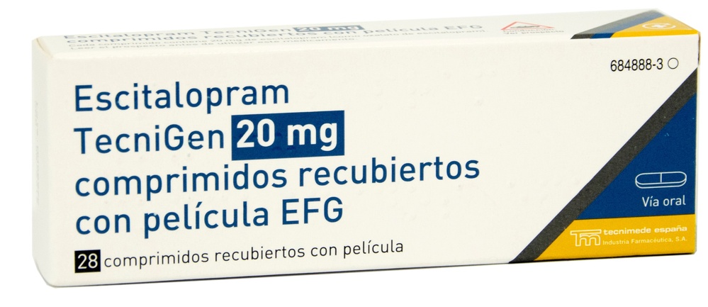 ESCITALOPRAM TECNIGEN 20 mg COMPRIMIDOS REVESTIDOS POR PELÍCULA