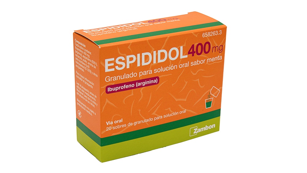 ESPIDIDOL 400 mg GRÂNULOS PARA SOLUÇÃO ORAL, SABOR MENTA