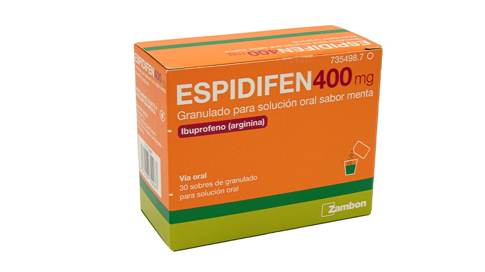 ESPIDIFEN 400 mg GRÂNULOS PARA SOLUÇÃO ORAL, SABOR MENTA