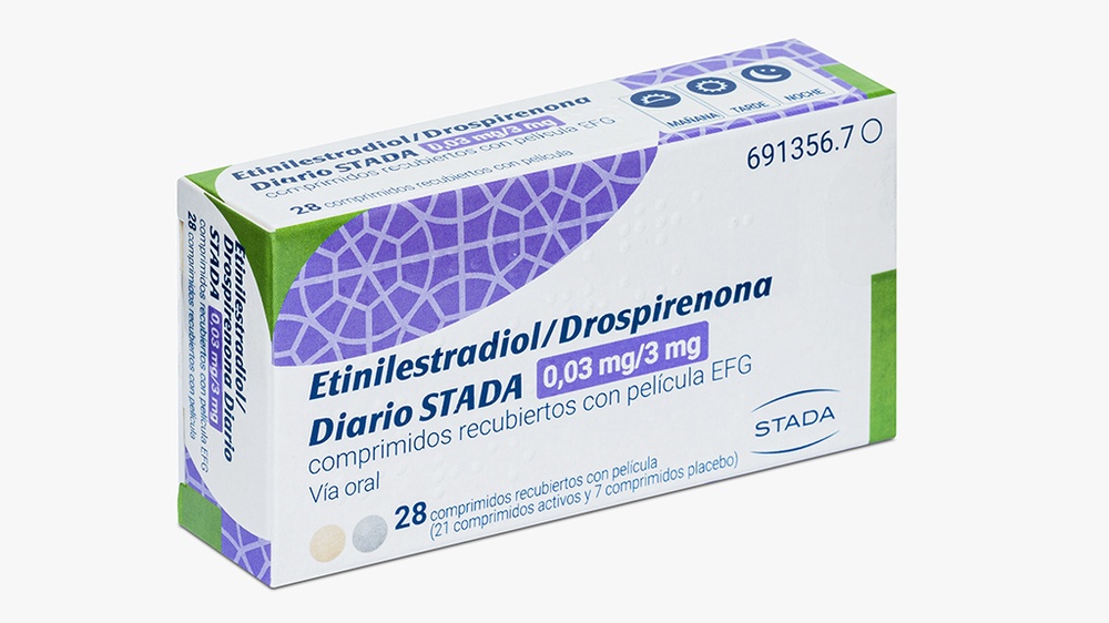 ETINILESTRADIOL/DROSPIRENONA DIÁRIO STADA 0,03 mg/3 mg COMPRIMIDOS REVESTIDOS POR PELÍCULA