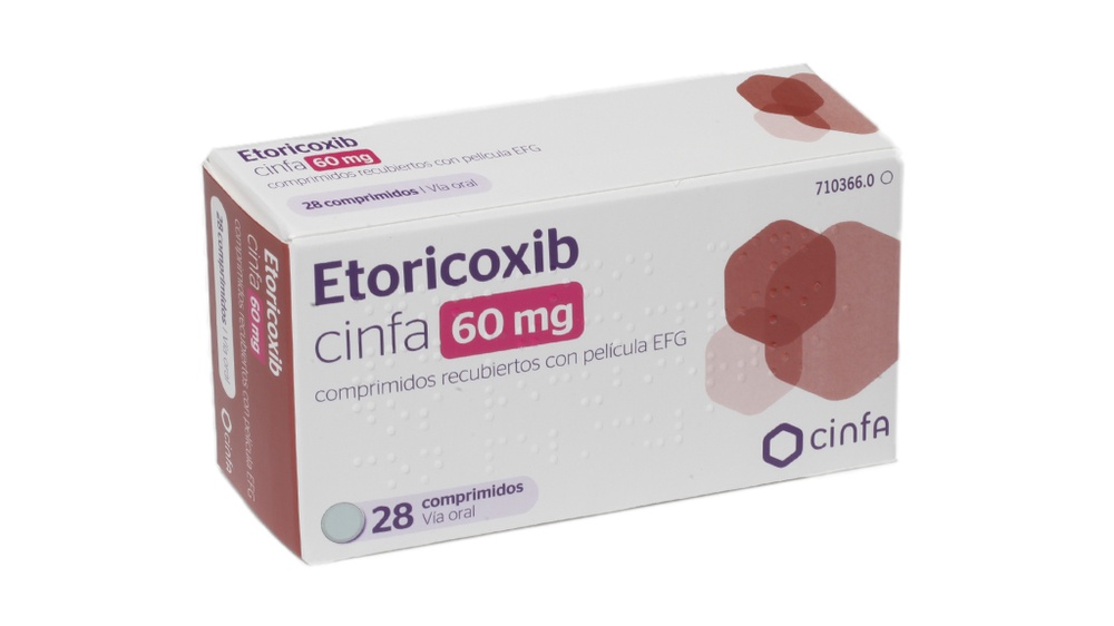 ETORICOXIB CINFA 60 mg COMPRIMIDOS REVESTIDOS POR PELÍCULA