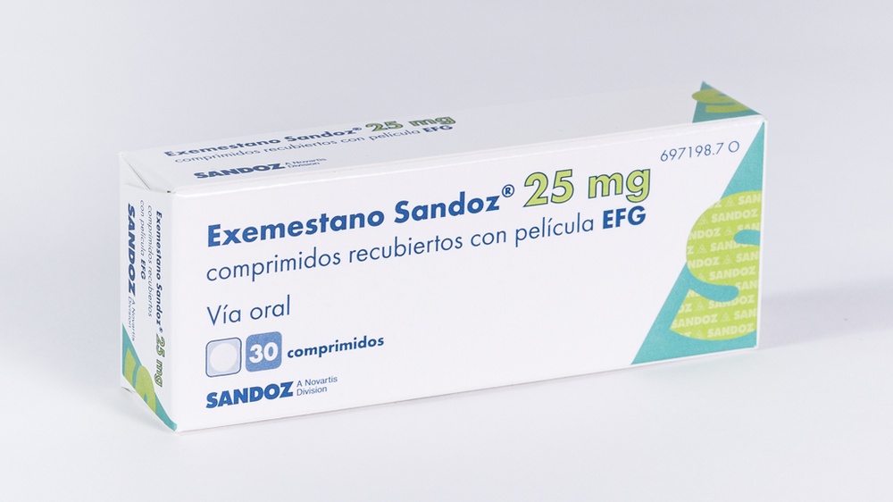 EXEMESTANO SANDOZ 25 mg COMPRIMIDOS REVESTIDOS POR PELÍCULA