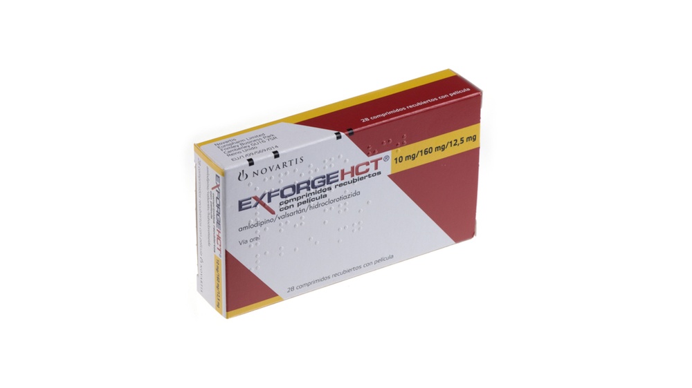 EXFORGE HCT 10 mg/160 mg/12,5 mg COMPRIMIDOS REVESTIDOS POR PELÍCULA