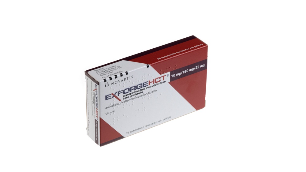 EXFORGE HCT 10 mg/160 mg/25 mg COMPRIMIDOS REVESTIDOS POR PELÍCULA