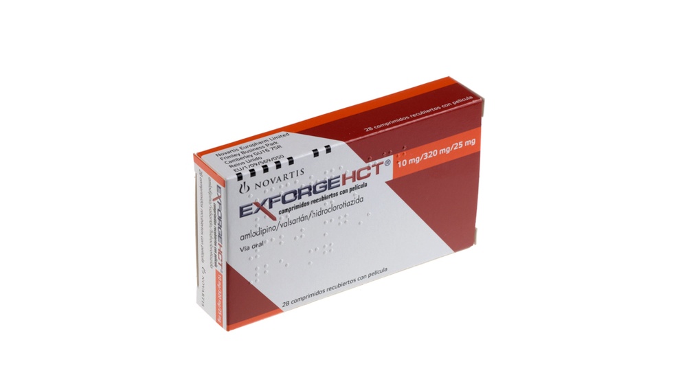EXFORGE HCT 10 mg/320 mg/25 mg COMPRIMIDOS REVESTIDOS POR PELÍCULA