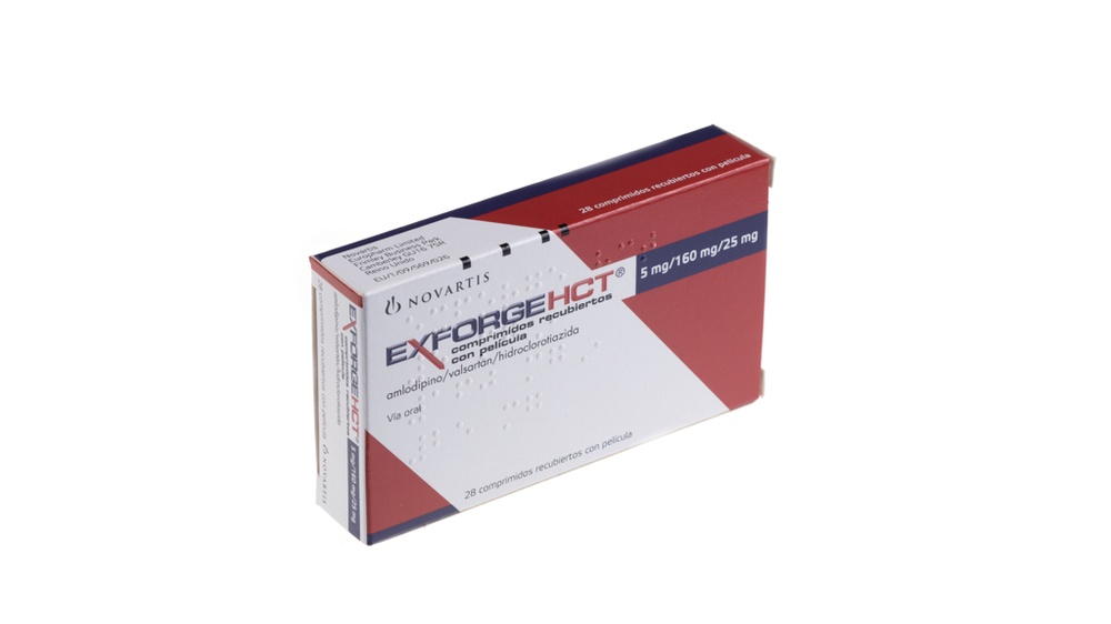 EXFORGE HCT 5 mg/160 mg/25 mg COMPRIMIDOS REVESTIDOS POR PELÍCULA
