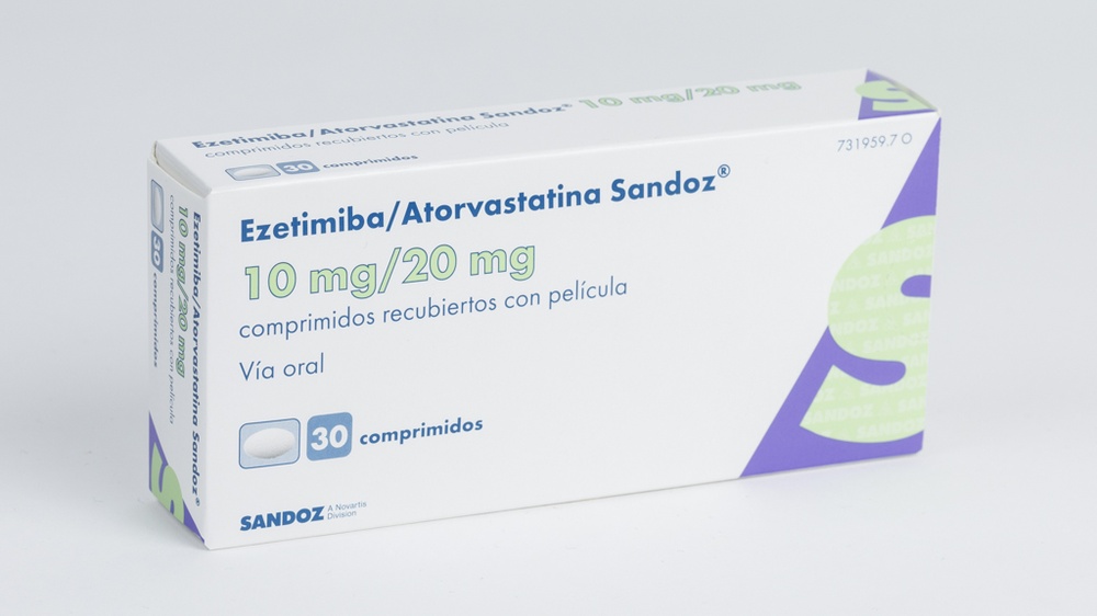 EZETIMIBA/ATORVASTATINA SANDOZ 10 mg/20 mg COMPRIMIDOS REVESTIDOS POR PELÍCULA
