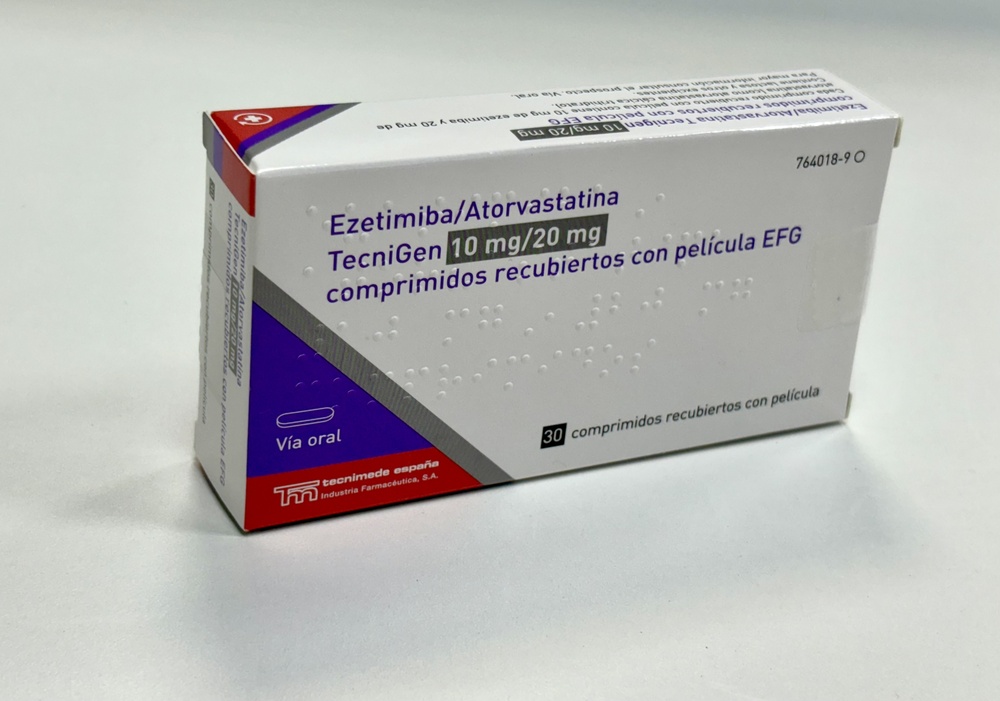 EZETIMIBA/ATORVASTATINA TECNIGEN 10 mg/20 mg COMPRIMIDOS REVESTIDOS POR PELÍCULA