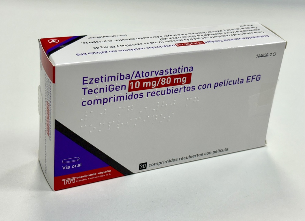 EZETIMIBA/ATORVASTATINA TECNIGEN 10 mg/80 mg COMPRIMIDOS REVESTIDOS POR PELÍCULA