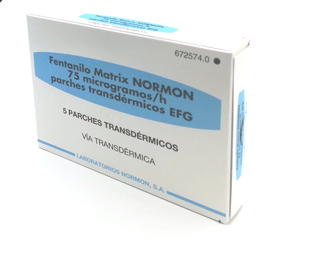 FENTANIL MATRIX NORMON 75 microgramas/hora adesivos transdérmicos