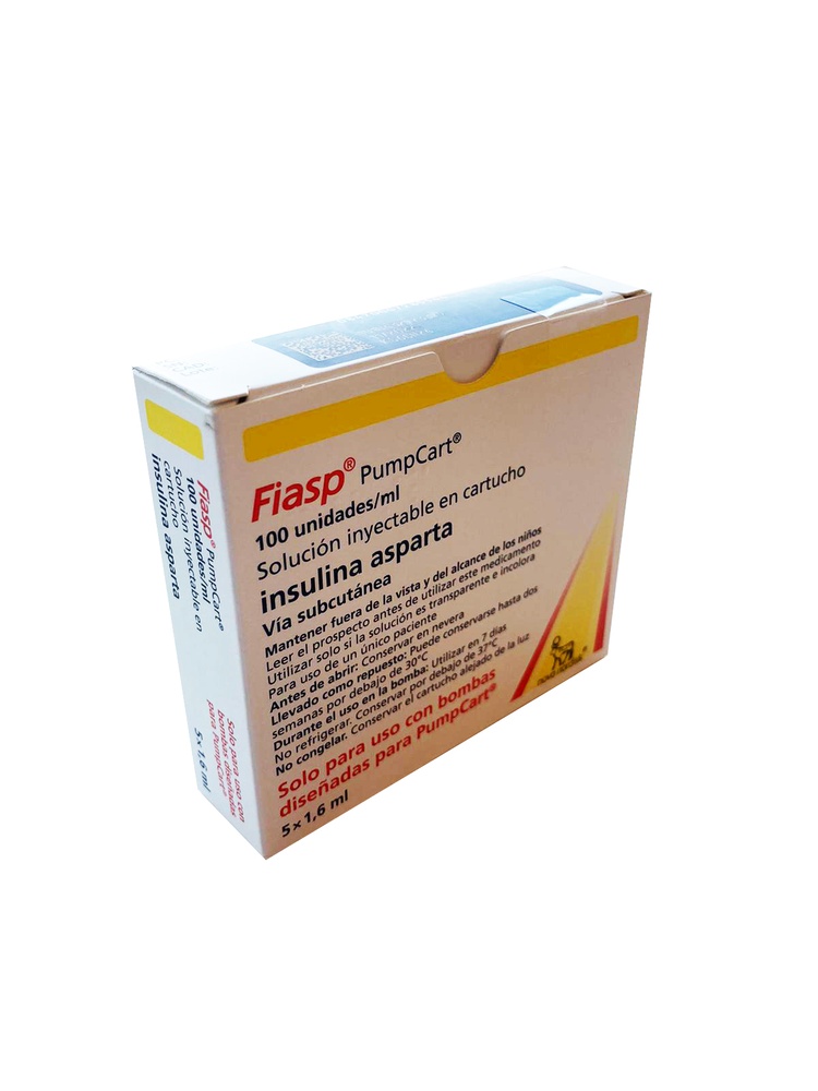 FIASP 100 Unidades/mL cartucho para bomba, solução injetável