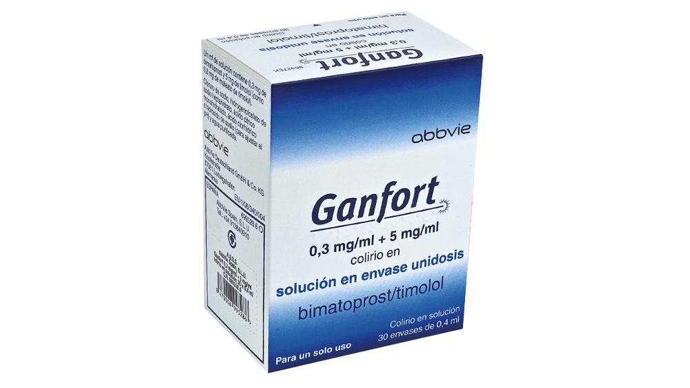 GANFORT 0,3 mg/mL + 5 mg/mL colírio em solução em embalagem unidose