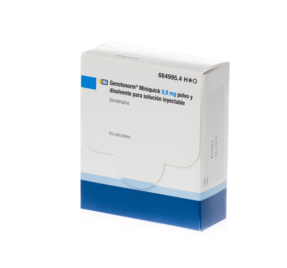 GENOTONORM MINIQUICK 0,8 mg PÓ E SOLVENTE PARA SOLUÇÃO INJETÁVEL