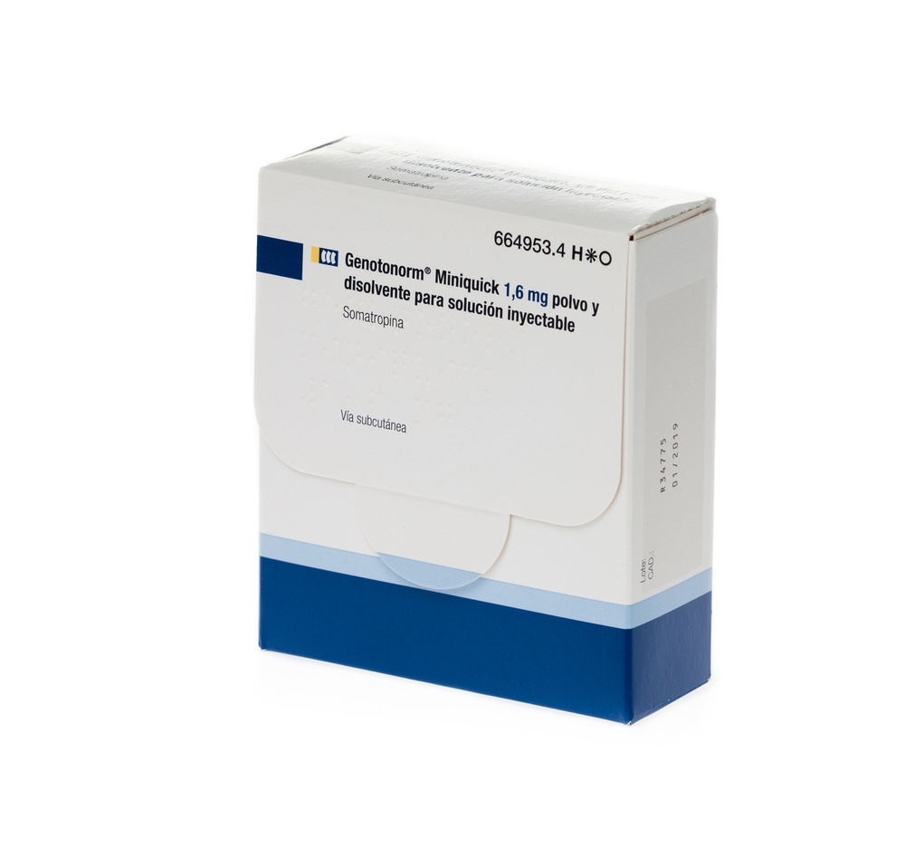 GENOTONORM MINIQUICK 1,6 mg PÓ E SOLVENTE PARA SOLUÇÃO INJETÁVEL