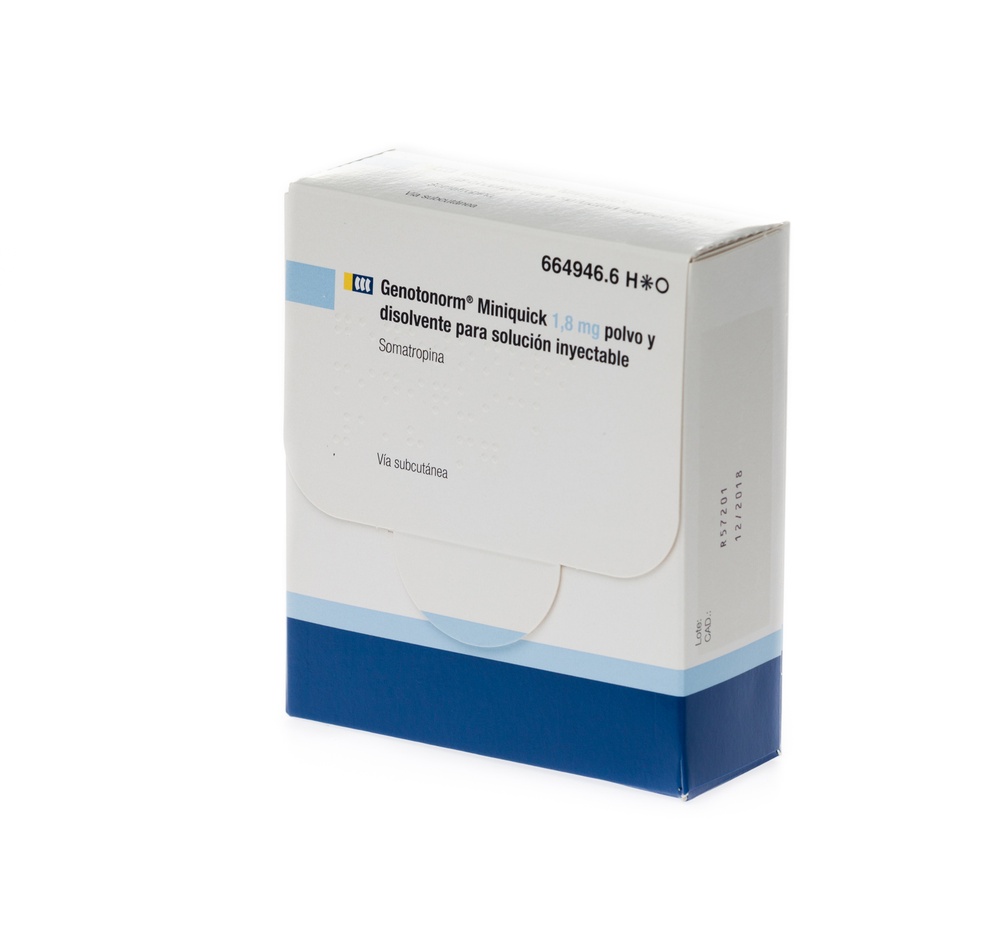GENOTONORM MINIQUICK 1,8 mg PÓ E SOLVENTE PARA SOLUÇÃO INJETÁVEL