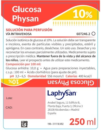 GLUCOSA PHYSAN 10% SOLUÇÃO PARA PERFUSÃO