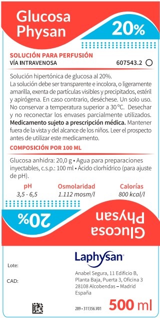 GLUCOSA PHYSAN 20% SOLUÇÃO PARA PERFUSÃO