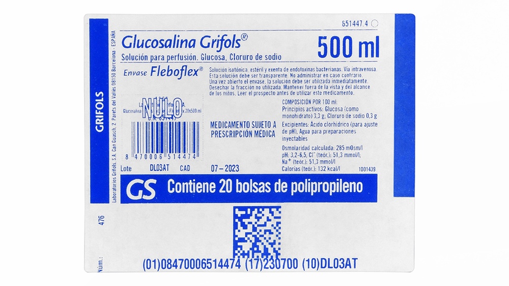 GLUCOSALINA GRIFOLS SOLUÇÃO PARA PERFUSÃO