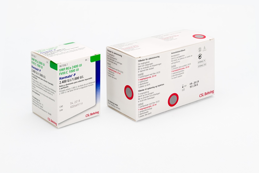 HAEMATE P 2400/1000 UI PÓ E SOLVENTE PARA SOLUÇÃO INJETÁVEL OU PARA PERFUSÃO
