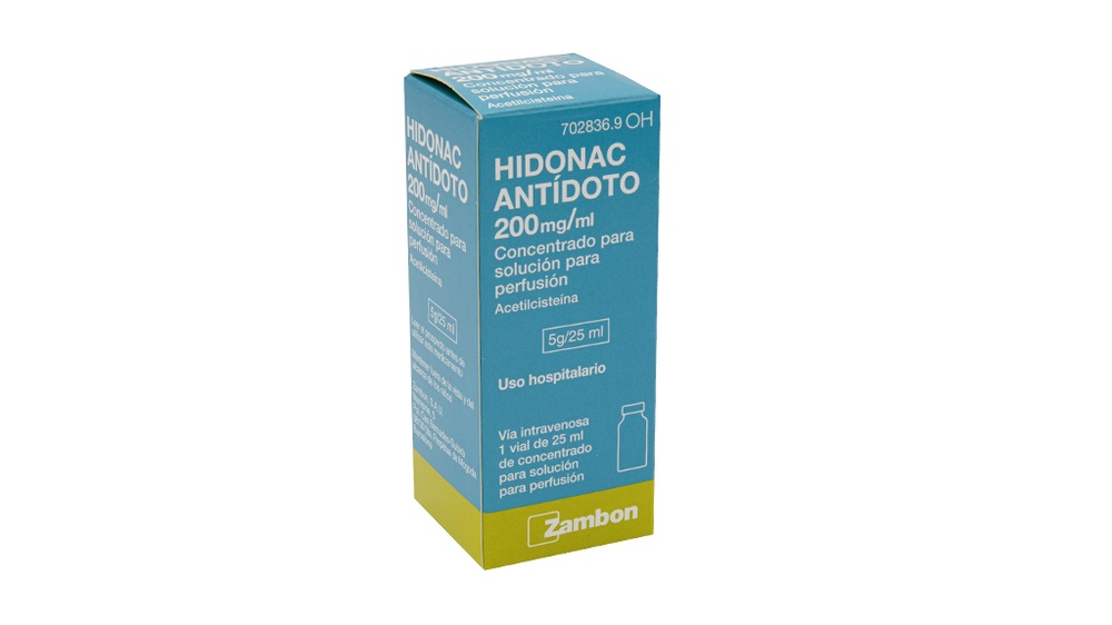 HIDONAC ANTÍDOTO 200 mg/mL CONCENTRADO PARA SOLUÇÃO PARA PERFUSÃO