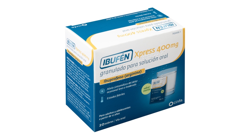 IBUFÉN XPRESS 400 MG GRÂNULOS PARA SOLUÇÃO ORAL