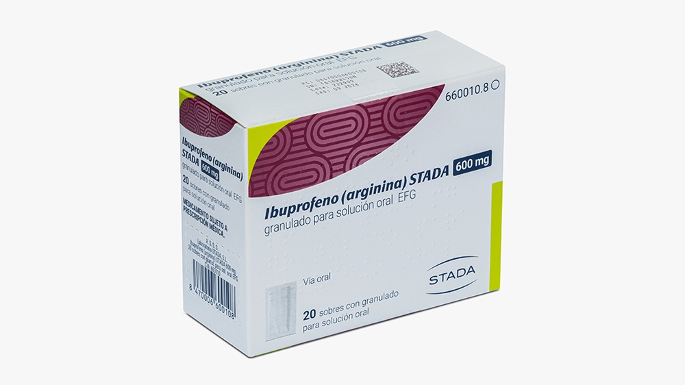 IBUPROFENO (ARGININA) STADA 600 mg GRÂNULOS PARA SOLUÇÃO ORAL
