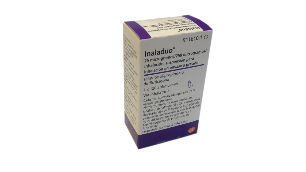 INALADUO 25 microgramas/250 microgramas INALAÇÃO, SUSPENSÃO PARA INALAÇÃO EM EMBALAGEM COM PRESSÃO