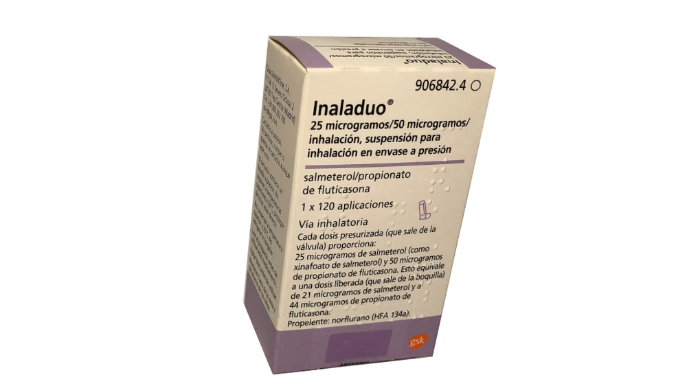 INALADUO 25 microgramas/50 microgramas INALAÇÃO, SUSPENSÃO PARA INALAÇÃO EM EMBALAGEM PRESSURIZADA