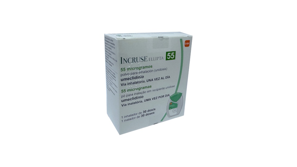 INCRUSE ELLIPTA 55 mcg PÓ PARA INALAÇÃO, DOSE ÚNICA