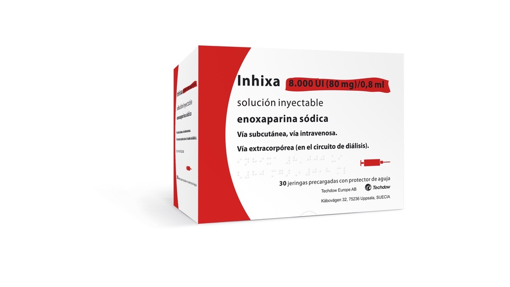INIXA 8.000 UI (80 mg)/0,8 mL Solução Injectável