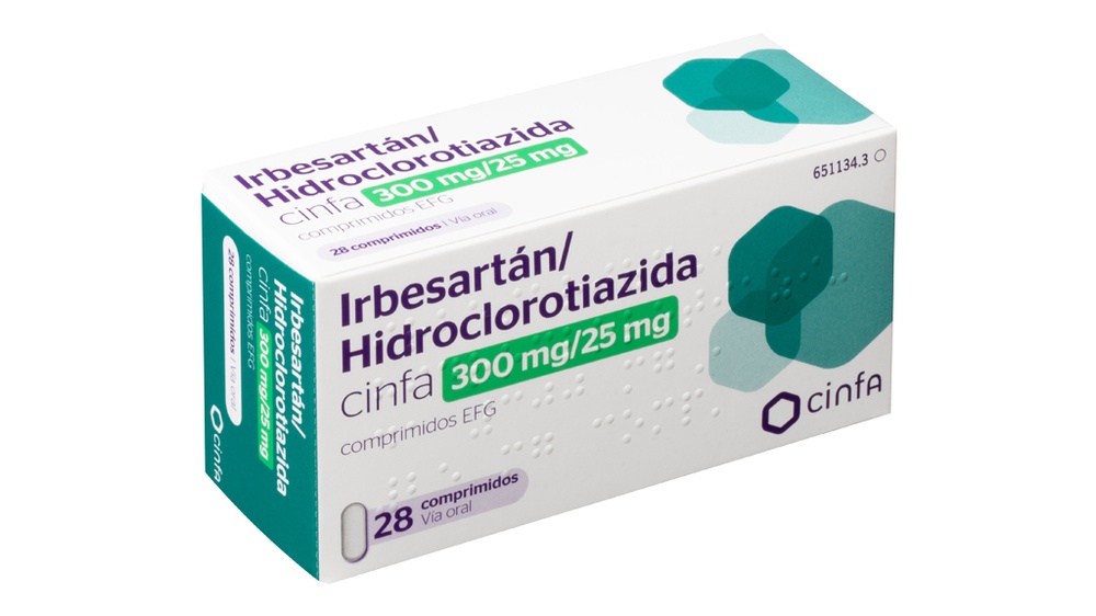IRBESARTANO/HIDROCLOROTIAZIDA CINFA 300 mg/25 mg COMPRIMIDOS
