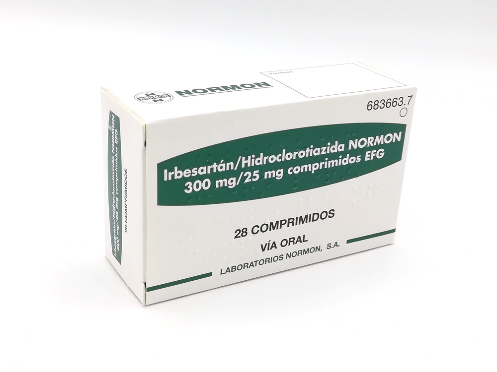 IRBESARTANO/HIDROCLOROTIAZIDA NORMON 300 mg/25 mg COMPRIMIDOS