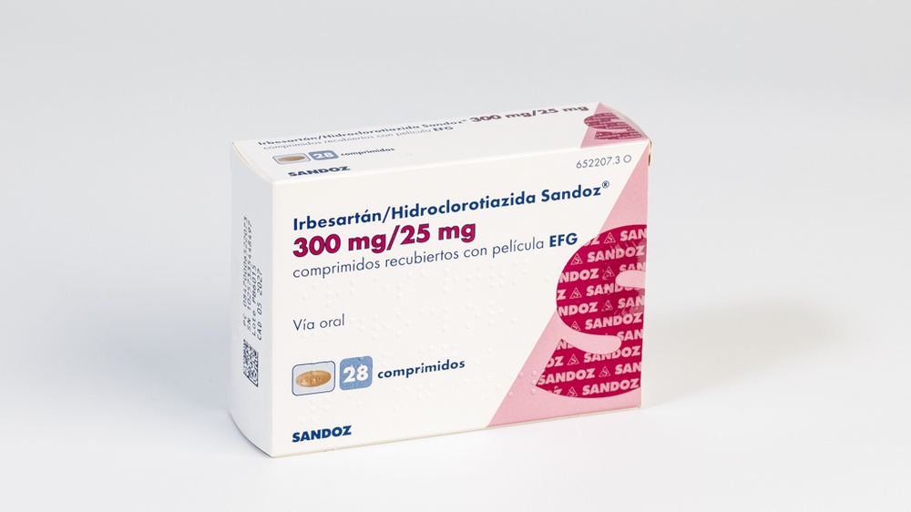 IRBESARTANO/HIDROCLOROTIAZIDA SANDOZ 300 mg/25mg COMPRIMIDOS REVESTIDOS POR PELÍCULA