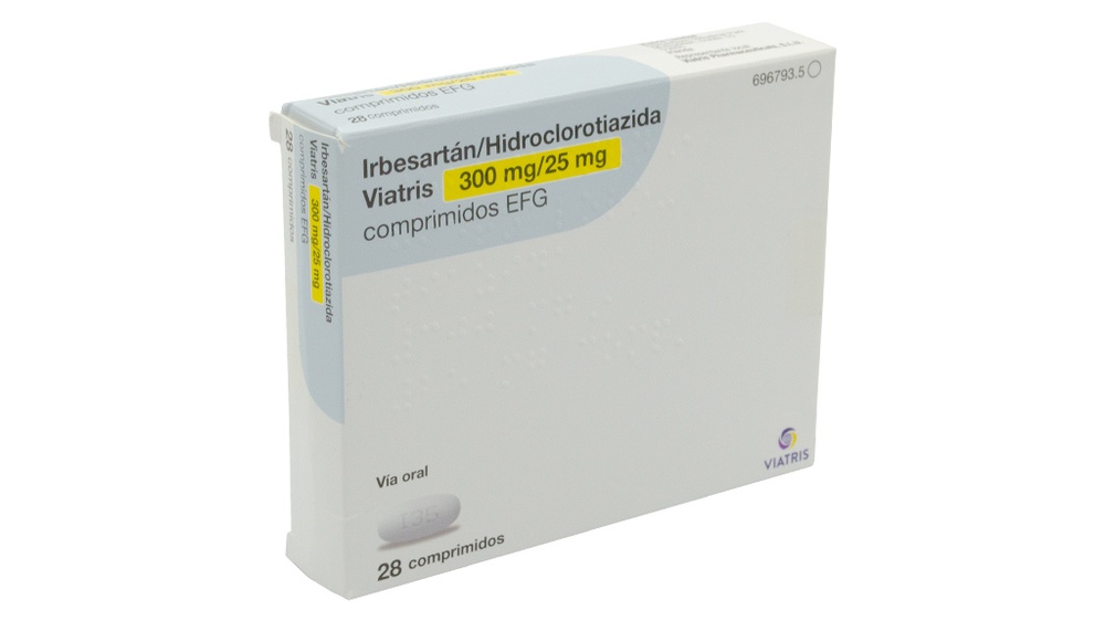 IRBESARTANO/HIDROCLOROTIAZIDA VIATRIS 300 mg/25 mg COMPRIMIDOS