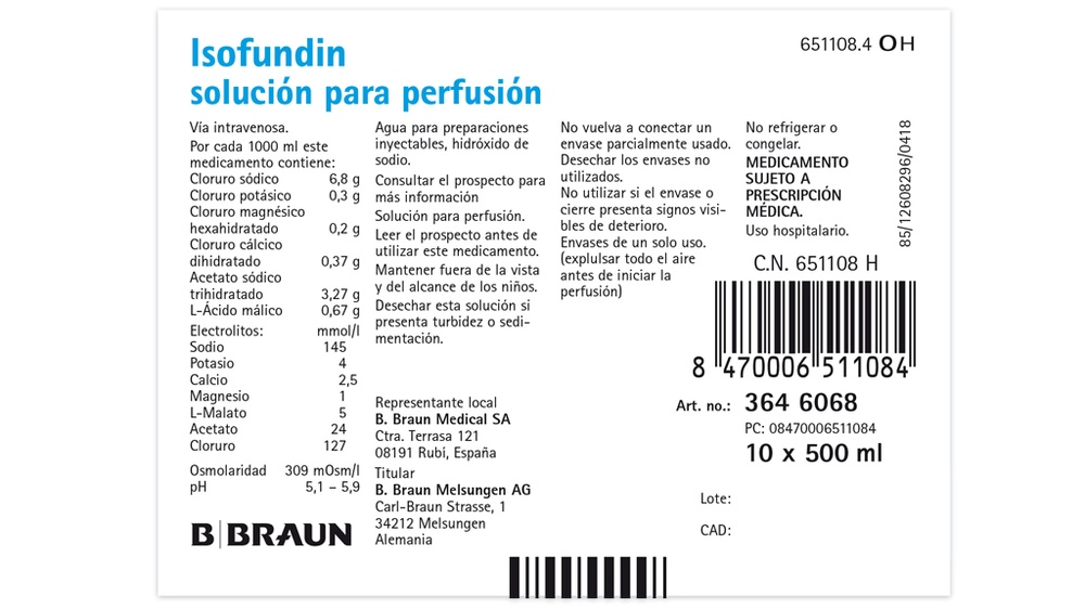 ISOFUNDIN SOLUÇÃO PARA PERFUSÃO