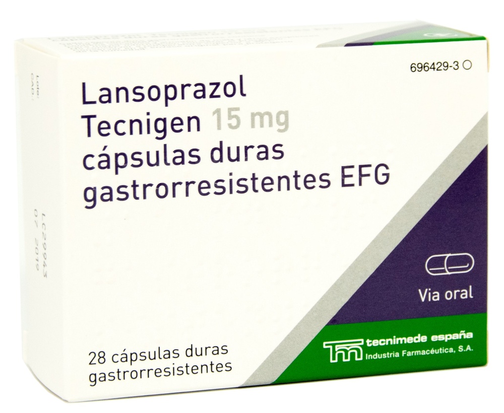 LANSOPRAZOL TECNIGEN 15 mg CÁPSULAS DURAS GASTRORRESISTENTES