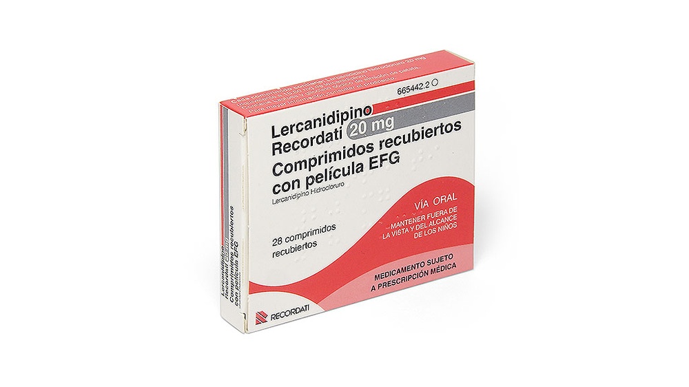 LERCANIDIPINA RECORDATI 20 mg COMPRIMIDOS REVESTIDOS POR PELÍCULA