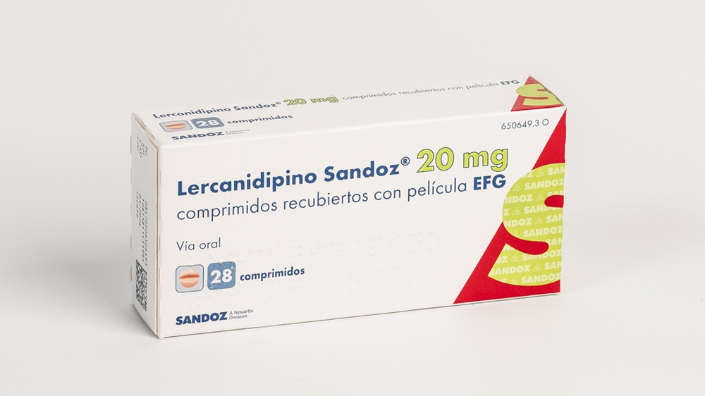 LERCANIDIPINA SANDOZ 20 mg COMPRIMIDOS REVESTIDOS POR PELÍCULA